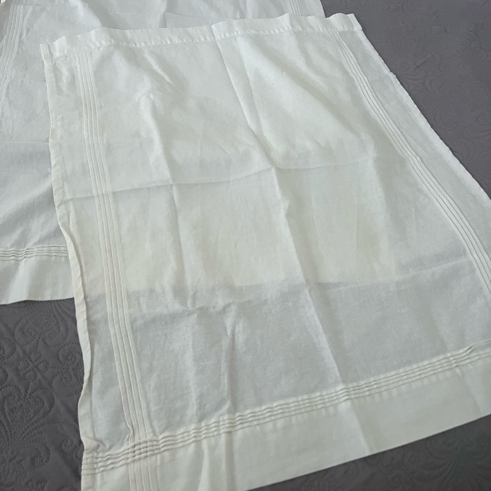 Cortina white linen blend , pin tucked curtains